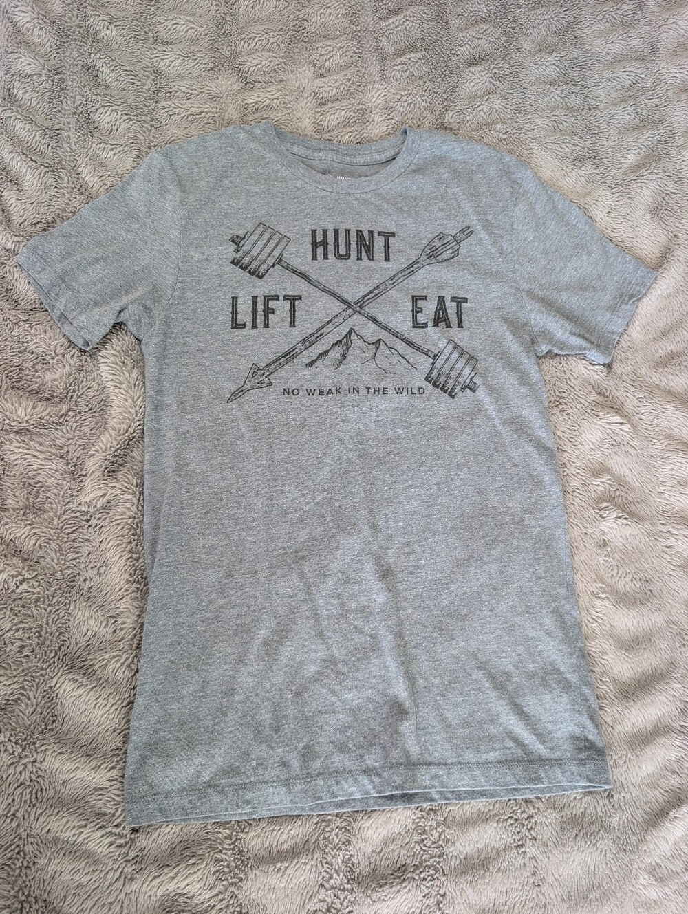 Hunt Lift Eat Graphic T‑Shirt - Gray